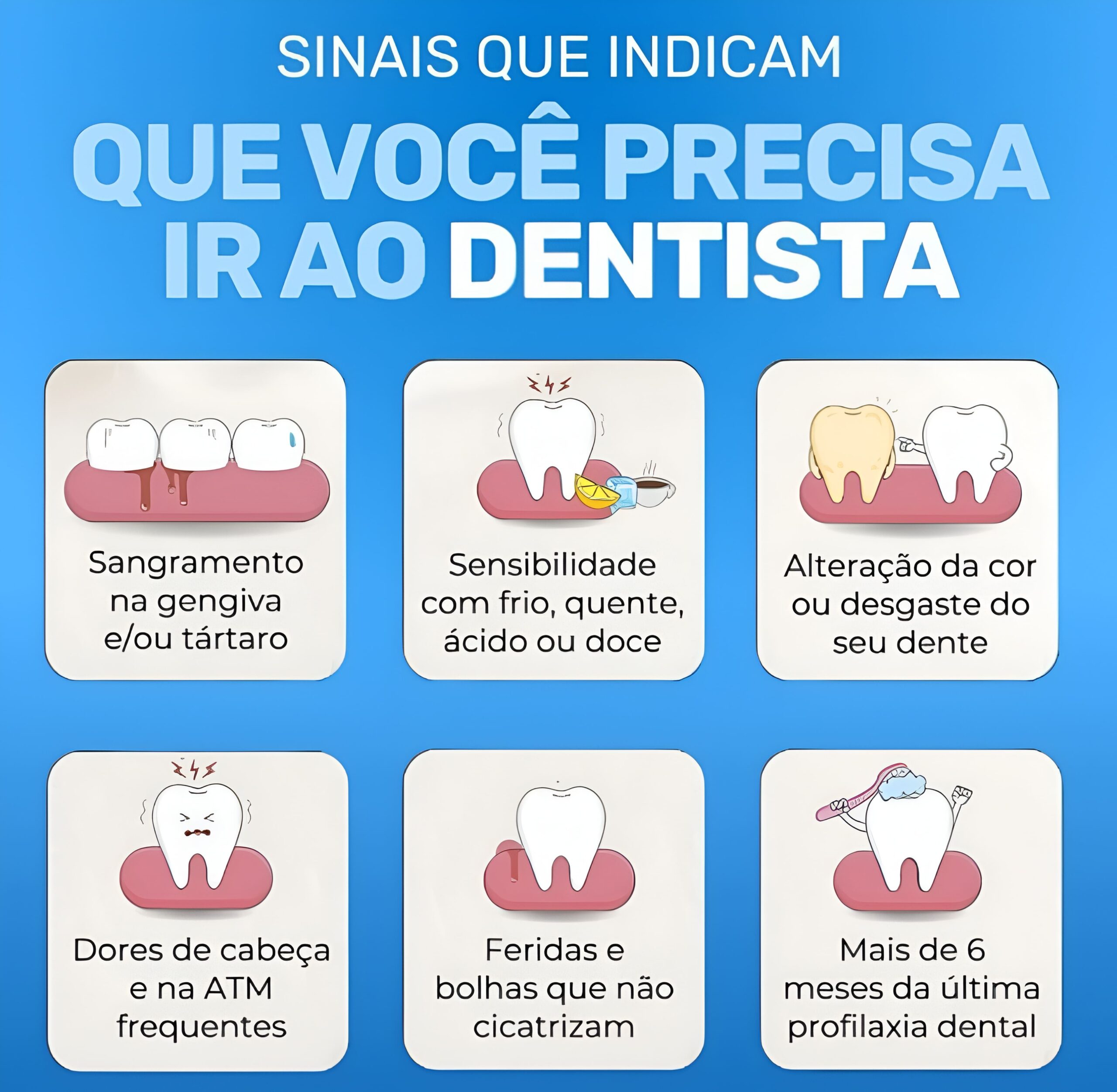 Sinais que indicam que você precisa ir ao dentista